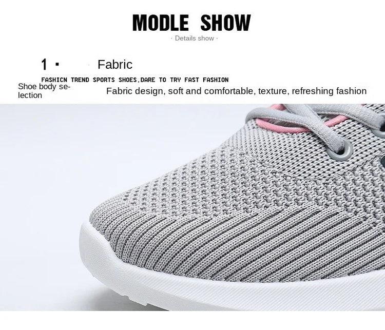 2025New Women's Trendy Sports Shoes Fashion Mesh Casual Shoes Lightweight Breathable Running Shoes PlatiNum