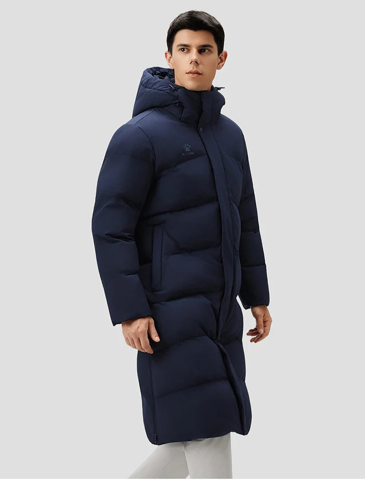 KELME Men's Thermal Down Jacket Outdoor Running Windproof Fleece-Lined Thickened Training Jacket пуховик женский