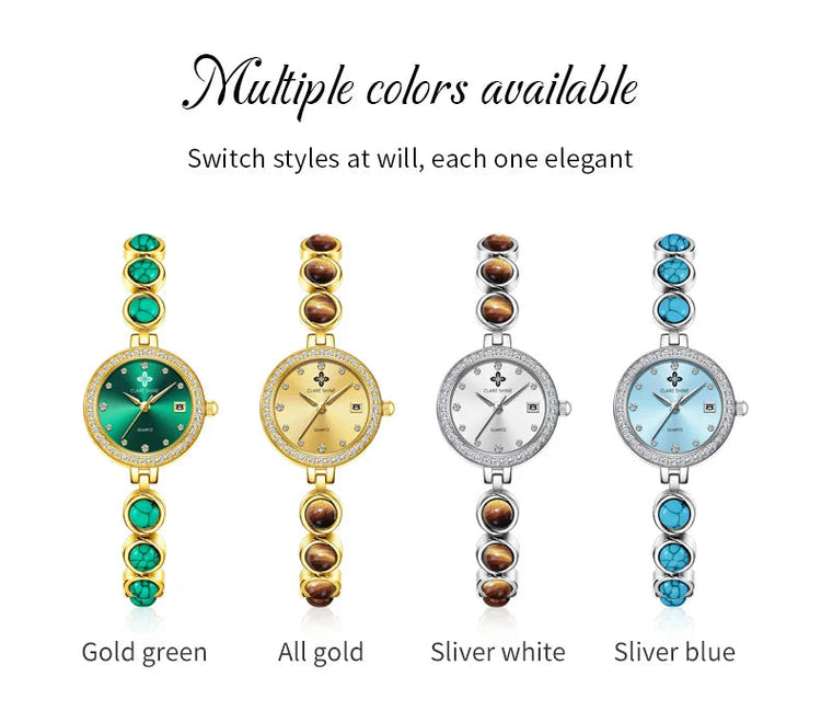 Orologio da donna CLARE SHINE Brand 7708, elegante orologio al quarzo di lusso, impermeabile, con datario, collezione Stellar Eyes. platinumshop