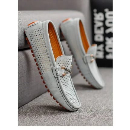 Scarpe Casual da Uomo Estate 2026, Mocassini di Lusso in Vera Pelle, Traspiranti e Comodi per la Guida