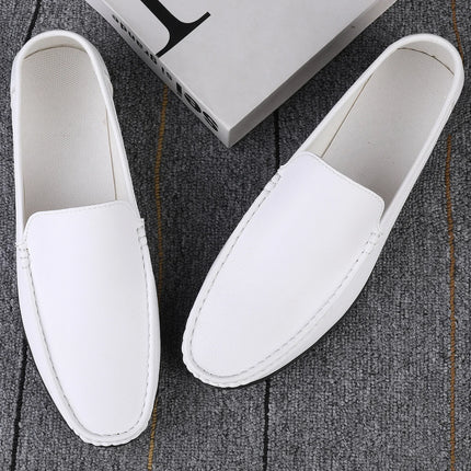 Scarpe casual da uomo in pelle moda Estate comode slip on di alta qualità Mocassini bianchi Comode scarpe da barca da guida Mocassini da passeggio