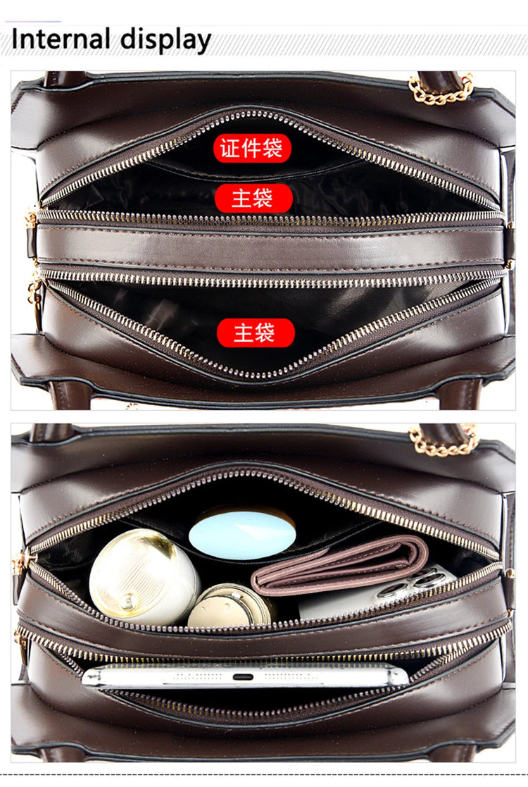 New Women Bag Luxury Designer Cowhide Handbags for Women Famous Brands Crossbody bag for Women Leather Shoulder Bags Sac a main PlatiNum