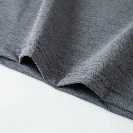 2025 New Men's Business Casual Three Button V-neck Short Sleeved T-shirt Korean Style Summer Comfortable Versatile Top PlatiNum