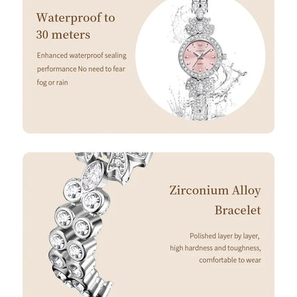 OLEVS 5887 Orologi da donna Elegante orologio al quarzo originale Orologi luminosi impermeabili per regalo donna Cinturino con diamanti Reloj Mujer platinumshop