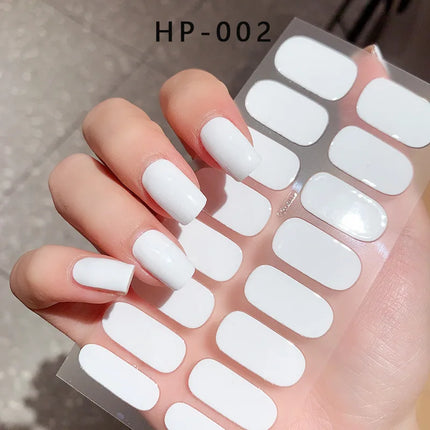 Semi Cured Wraps Fast Gel Nail Sticker Soild Nail Gel Wraps Adhesive Full Cover Gel Nail Decal UV Lamp Cured Manicure Decoration2028