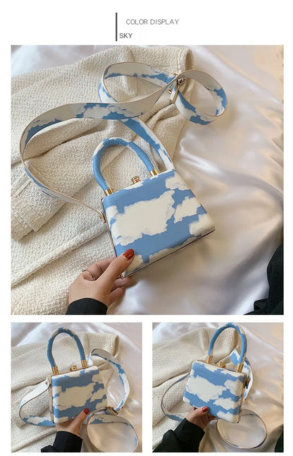 2022 New Fashion Sweet Mini Pillow Handbag Japanese Printed Scenery Net Red One Shoulder Portable Crossbody Bag