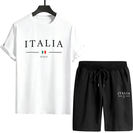 2026 Tuta estiva per uomo T-shirt + pantaloncini Moda casual urbana T-shirt a maniche corte Abiti Italia Abiti da uomo stampati platinumshop