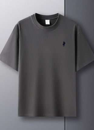 T-shirt homme col rond manches courtes 100 % pur coton, vente chaude, marque de luxe, été, broderie exquise, poney, haut respirant