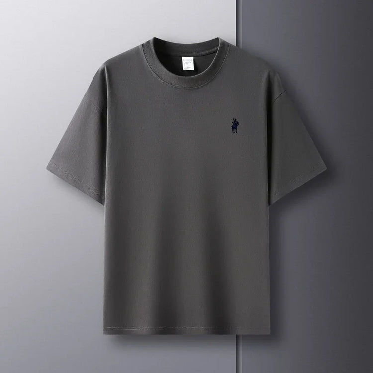 T-shirt da uomo girocollo manica corta in puro cotone 100% vendita calda marchio di lusso estate squisito ricamo pony top traspirante