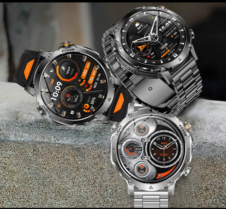 Military Grade Sapphire Smart Watch HeartRate SO2 BT5.3 Call Custom dial Smartwatch for Men Breathable Band Sports watch 1400mAh
