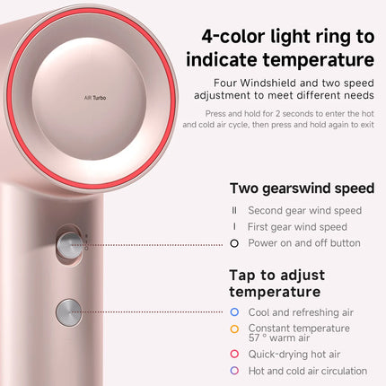 DOCO Hair Dryer 75m/s High Speed 200 Million Negative Ions Hair Care 110000 Rpm Professional Lightweight Home Travel Gift