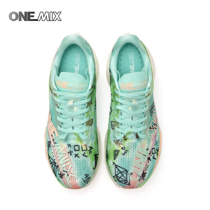 Scarpe da Corsa ONEMIX Marathon con Piastra in Carbonio, Supporto Professionale Stabile, Ammortizzazione, Ultra-leggere e Reattive per Uomo PlatiNum