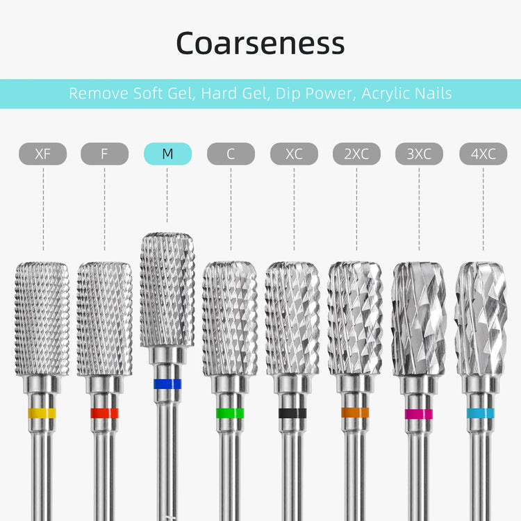 HYTOOS Safety Nail Drill Bits 13mm Barrel Dust Proof D4S Right-handed Carbide Drill Bits for Nails Electric Manicure Drills Tool