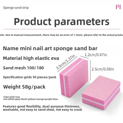 50pcs Lot Two-sided Mini Nail File Blocks Colorful Sponge Nail Buffer Block Nail Polishing Manicure Tools 100/180 Grit Wholesale 2026