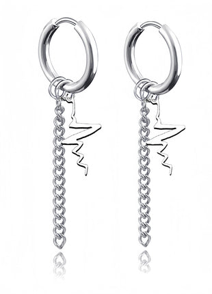Long Hanging Crosses Leaves Pendants Hoops Woman Earrings Man Vintage Stainless steel Hip Hop Ear Piercing Jewelry Accessories PlatiNum