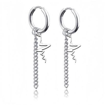 Long Hanging Crosses Leaves Pendants Hoops Woman Earrings Man Vintage Stainless steel Hip Hop Ear Piercing Jewelry Accessories PlatiNum