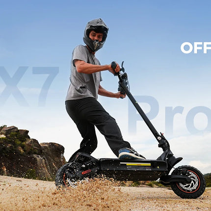 Monopattino elettrico iScooter iX7Pro a doppia trazione per fuoristrada, velocità massima 60 km/h, pneumatici da 10 pollici, 2000W, 17.5Ah, 48V, pieghevole, con app.