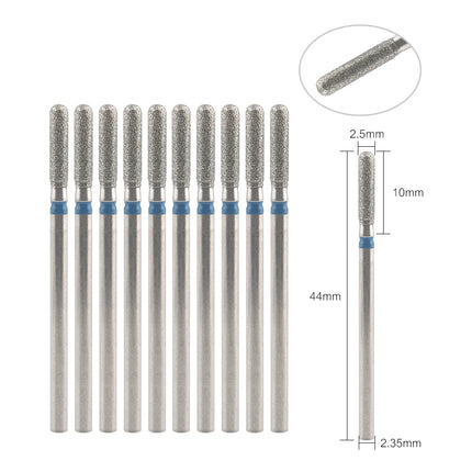 10Pcs Diamond Milling Cutter For Manicure Electric Nail Drill Bits Accessory Pedicure Machine Nail File Gel Remover Tool