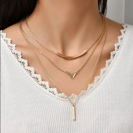 Collana d'amore personalizzata semplice alla moda collana con doppio Design multistrato con ciondolo in stile Y2K di lusso PlatiNum