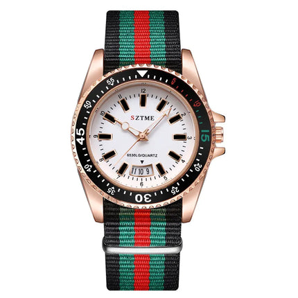 Nuovo orologio da calendario con cinturino in nylon da uomo alla moda, lussuoso e semplice orologio al quarzo con luce notturna per uomo d'affari e donna platinumshop