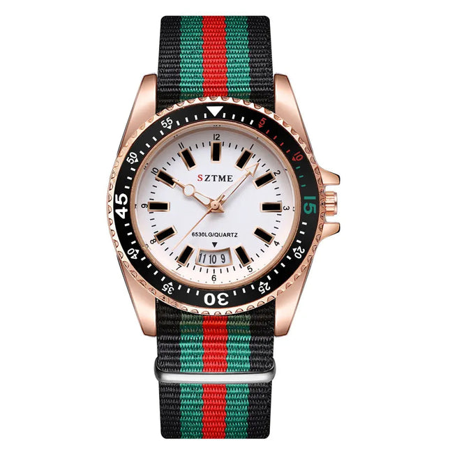 Nuovo orologio da calendario con cinturino in nylon da uomo alla moda, lussuoso e semplice orologio al quarzo con luce notturna per uomo d'affari e donna platinumshop