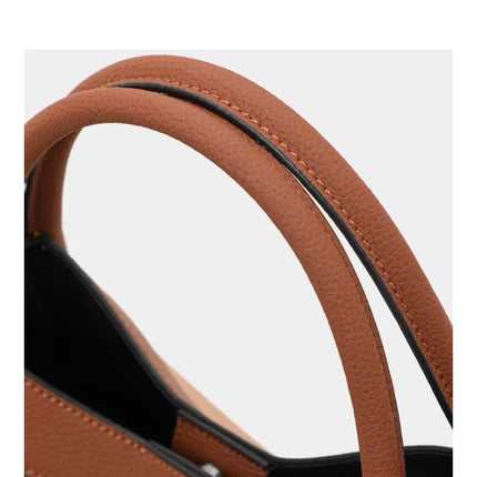 Borsa Tote in Tessuto a Righe con Bordi in Ecopelle, Manico Largo, Borsa a Spalla Grande per Uso Quotidiano e Pendolarismo