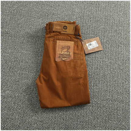 Spring And Autumn New American Retro 100% Cotton Multi-pocketed Washed Old Straight Casual Pants Loose Fashion Cargo Trousers