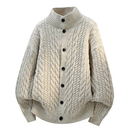 Legible Autumn and Winter Casual Sweater Men Loose Knitted Cardigan Male Round Neck Collar Sweatercoats Man