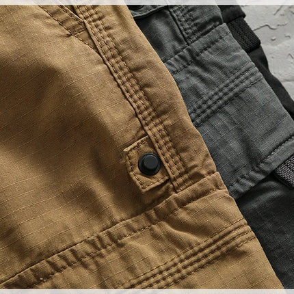 Men's corset casual pants loose 3D vertical cut retro military style outdoor scratch resistant multi-pocket cargo pants