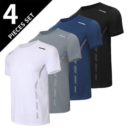 Tuta sportiva da uomo ad asciugatura rapida 1/2/4 pezzi T-shirt casual traspirante a maniche corte Tasca Pantaloncini versatili per adolescenti da indossare platinumshop