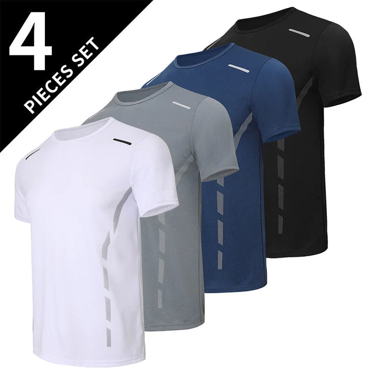 Tuta sportiva da uomo ad asciugatura rapida 1/2/4 pezzi T-shirt casual traspirante a maniche corte Tasca Pantaloncini versatili per adolescenti da indossare platinumshop
