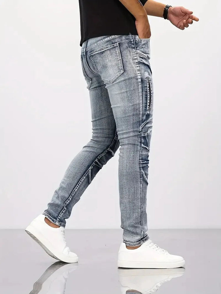 2025 New Motopants leisure motorcycle jeans riding trousers off-road motocross riding pants zipper design Multiple pockets PlatiNum