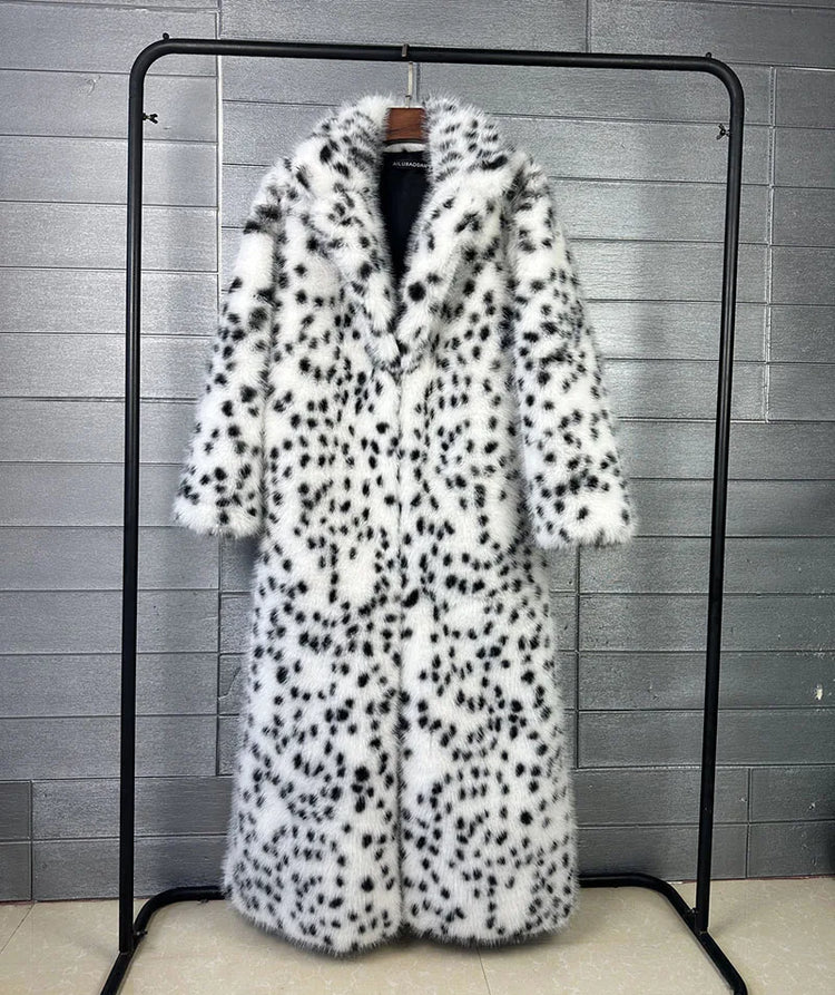 ZADORIN 130cm Long Fluffy Woman Leopard Faux Fur Coat Y2K Clothes Luxury Warm Faux Fur Jackets Winter Coats For Woman Outerwears