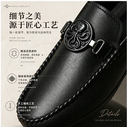 Mocassini da uomo in stile britannico, scarpe da ufficio casual da uomo, comode scarpe basse slip-on, scarpe da guida traspiranti e antiscivolo da uomo