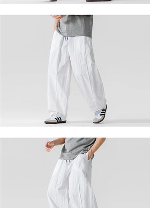 Pantaloni Uomo Nuova Estate Pantaloni larghi leggeri e sottili in vita elastica Sport all'aria aperta maschili Pantaloni larghi casual oversize da uomo Streetwear