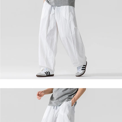Pantaloni Uomo Nuova Estate Pantaloni larghi leggeri e sottili in vita elastica Sport all'aria aperta maschili Pantaloni larghi casual oversize da uomo Streetwear