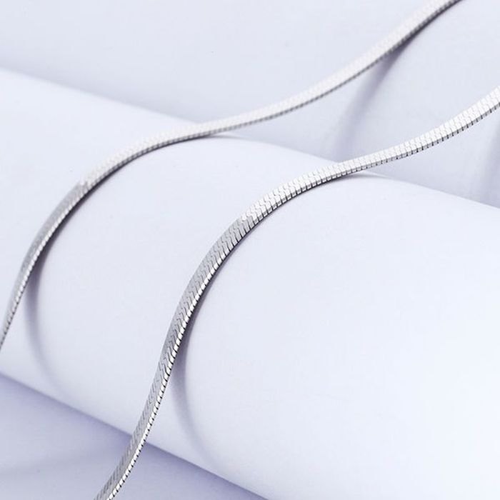 Silver Color 4MM Chain Necklace for Women Luxury Couple Fine Jewelry Blade Chain Wedding Gift Choker Clavicle PlatiNum