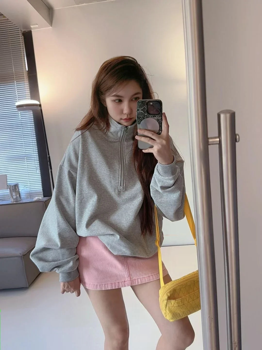 Unisex Winter Fleece Sweatshirt Thick Warm Stand Collar Zip Jacket Loose Fit Sport Top Casual Fitnes Outerwear for Men and Women