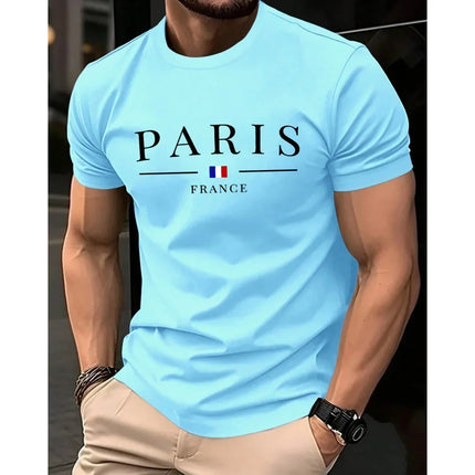 Men's Summer T-Shirt with 3D Letter Print, Hip Hop Street Style Personalized T-Shirt, Men's Casual Top.