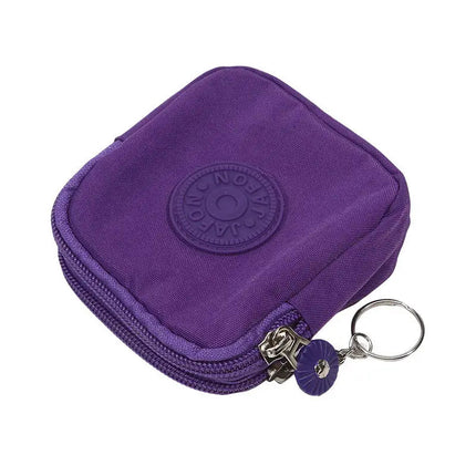Mini Nylon Waterproof Coin Purses Key Bag Wallets Portable Square Small Card Holder Zipper Zero Wallets Card Bags Headphone Bags PlatiNum