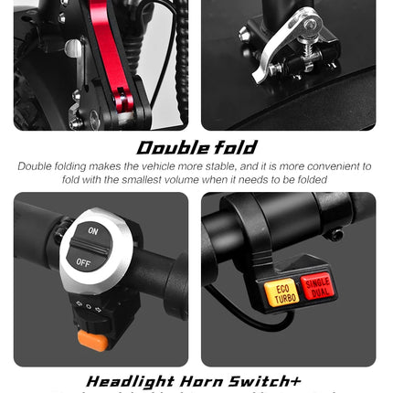 6000W Potente Scooter Elettrico 60V 38Ah Velocità Massima 85 km/h 100 km Gamma 11 '' Pneumatici Doppio Ammortizzante Pieghevole EScooter per Adulti