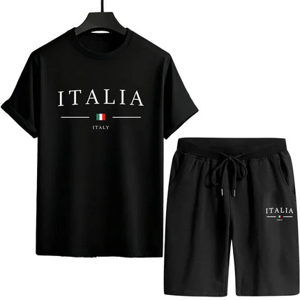 2026 Tuta estiva per uomo T-shirt + pantaloncini Moda casual urbana T-shirt a maniche corte Abiti Italia Abiti da uomo stampati platinumshop