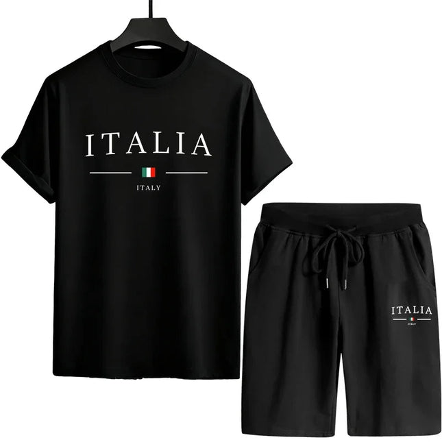 2026 Tuta estiva per uomo T-shirt + pantaloncini Moda casual urbana T-shirt a maniche corte Abiti Italia Abiti da uomo stampati platinumshop