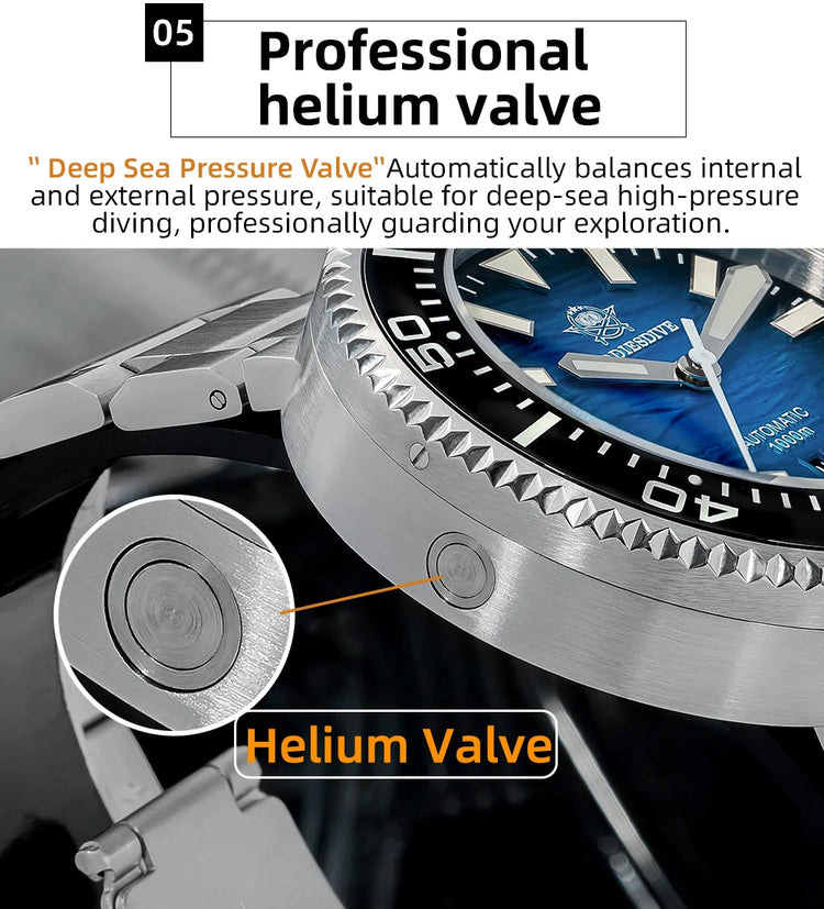 ADDIESDIVE New Men's Automatic Dive Watch Sapphire Crystal 3D Dial Ultra Bright Lume 1000m Water Resistance Men's Business Watch
