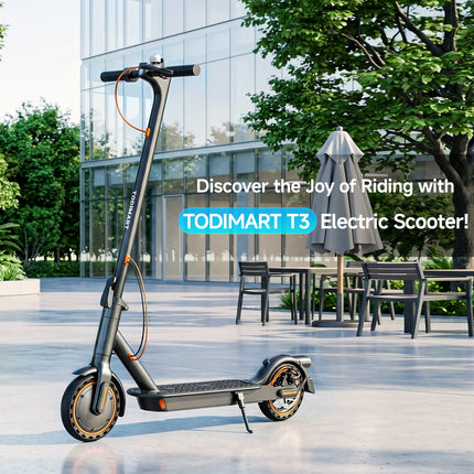 Monopattino Elettrico Todimart T3 con Motore da 350W, Cruise Control, Autonomia 25-30KM, Pneumatici da 8.5 Pollici, 3 Modalità di Velocità, Sistema di Frenatura Doppio, E-Scooter Veloce per Adulti e Adolescenti