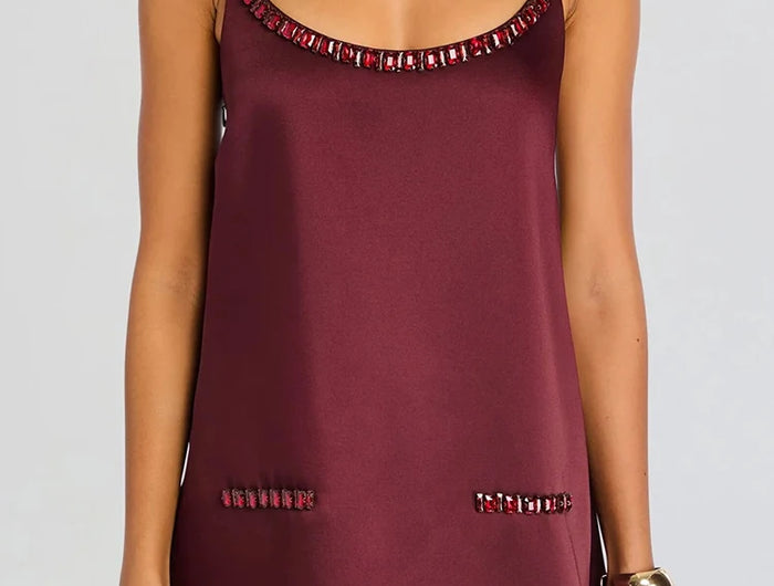 Women's Summer Dress with Deep V-Neck, Sexy Mini Party Dress, Elegant Sleeveless Patchwork Dress for Holidays