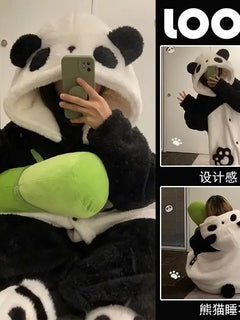 Cosplay Anime Winter Unisex The Panda Robes Costumes Cosplay Pajamas Adult Pyjamas Animal Sleepwear Jumpsuit Anime Party Clothes