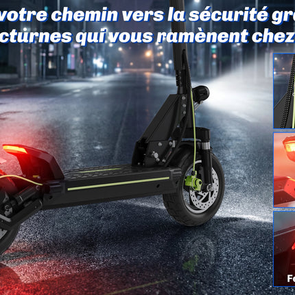 Monopattino Elettrico TODIMART D6 per Adulti, Pneumatici Fuoristrada da 10 Pollici, Autonomia 45-50KM, Batteria 48V 13AH, Motore 500W, Monopattino Elettrico Pieghevole, Doppi Freni e Sospensioni, 3 Modalità di Velocità
