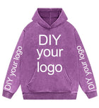 Washed Retro Hoodies 5 Colors 100%Cotton Hoody Customized Personalized Pattern Customization Pullover Team Logo Company Logo