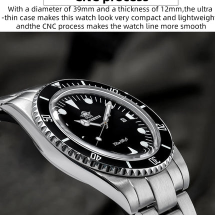 ADDIESDIVE New Gift Watch For Men AD2068 Quartz Watches 39mm Waterproof 200m Ceramic Bezel BGW9 Luminous Diving Leisure Wristwat